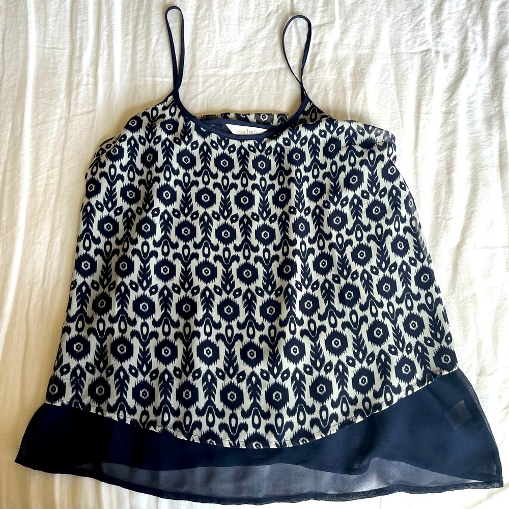 Float spaghetti strap, sheer bottom layer, size S